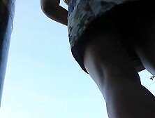 Upskirt - White Floral Skirt