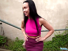 Kirsten Fog bends over for some thick wood in the garden shed with Martin Gun