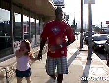 Concupiscent Dwark lady enjoys large ebony penis