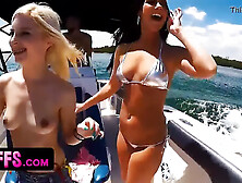 Boat party of teenager besties leads to fucking nailing with gigantic rod and gang of highly tight teen babes