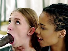 "Threesome Frenzy #3: Double-Blowjob & Facial Fun with Hot Babes"