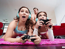 Leana Lovings, Kyle Mason And Katie Kush In Teen Gamer Girls Compete For Big Dick (18+)