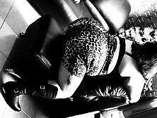 Big Bodied Woman milf in leather boots and animal print skirt, mutual masturbate,  hand-job & bj !