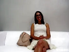 Amateur Newcomer In Eyeglasses At Porn Auditions