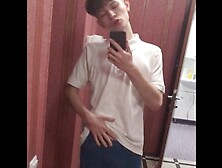 Teen Boy Pleasures Himself In Front Of The Mirror With His Massive 23Cm Cock