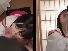 Happy new year.  The shrine maiden gently blowjob