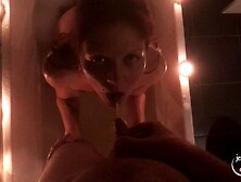 Teeny Takes Golden Rain and Plays with Giant Twat Lips and Candle Wax in the Bathroom