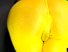 Anal plug squirt in close-up - foot fetish!
