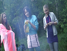 Russian students 18+ staged an fuckfest in the woods