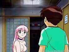 Busty Anime Teen Slut Eats Cock