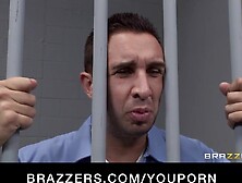 Big Tit Blonde prison guard lures inmate to fuck