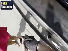 Tow Guy Picks Up A Sexy Chick And Fucks Her In The Back Of His Truck