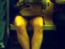train legs almost upskirt