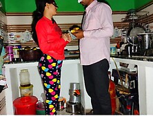 When I was eating bananas in the kitchen,  my step sister saw me.