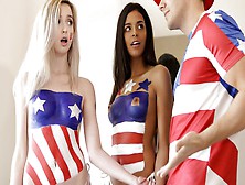 Cowgirl scene with voluptuous Lexi Lore and Vienna Black from Bratty Sis