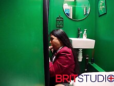 British 18 Year Cougar In School Uniform Blows And Licks At The Gloryhole