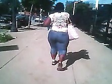 Black Bbw With A Big Booty In Tight Jeans