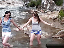 Amateur Lesbians Playing By The River