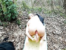 Risky Outdoor Ass Fucking Joy With Fake Penis