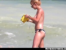 Large boobs bikini teens spycam beach voyeur
