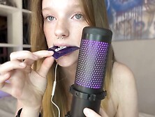 Sfw!bdsm Asmr Licking + Condom,  Feet,  Smacking (Girl With Freckles)