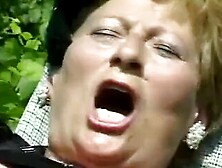 Granny Gets Gang Drilled and Cums Hard