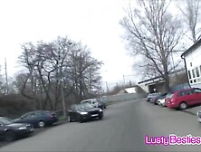 Road trip threesome with lucky stranger