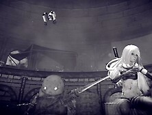 NieR: Automata - A2 ryona #2 - long hair,  alternative outfit ニーア オートマタ リョナ