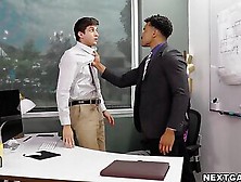 Elliot Finn And Scott Finn Alternately Give Their Boss Brock A Nice Blow