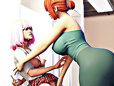 Futa3dX - Big Redhead Futa Face & Titty Fucks Hot Babe