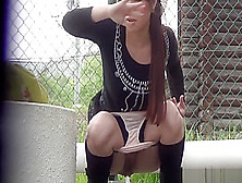 Oriental Slut Caught Pee