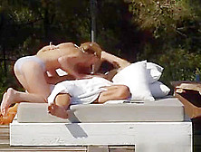 Super Sexy Couple Copulating By The Pool