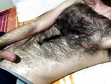 Very Hairy Man Soft Dick Massage And Hairy Chest Touch Big Bulge