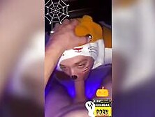 October Special: Amateur Cocksucking Halloween Whore Gags On My Cock