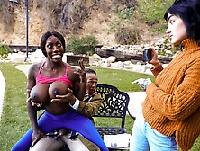 Nasty Old Bench Flasher Meets Thirsty Jogging Nymph With Ebony Mystique,  Chong Dong - Brazzers