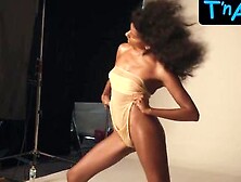 Simone Ashley Breasts Scene in Simone Ashley Making Of Calendario Pirelli 2025