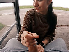 Risky Public Oral sex on a Bus Station