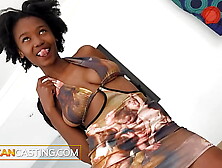 Skinny African Model Cunt Stretched in Fake Inter-Racial Audition