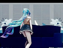 Adult Miku - Dancing In Sexy Skirt + Gradual Undressing (3D Hentai)