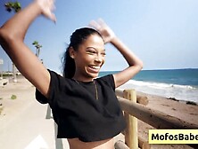 Hawt ebony cutie seduces white ally with her admirable large tits and soaked butt (Eden West,  Charles Dera)