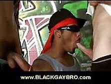 Black Gay Bro Sucks Two Cocks In The Street