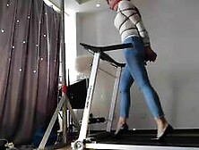 Tied Chinese Girl Forced Running On Treadmill 3