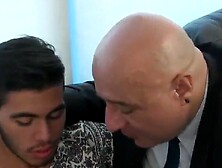 Chubby Bald Gentleman Needs His Aching Big Butt Filled By A Young Prick