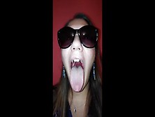 Girl Long Tongue And Burping