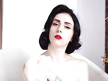 Sexy Brunette Takes A Bubble Bath