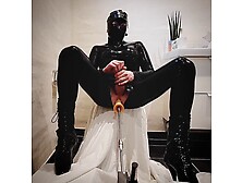 Fucking Machine,  Cumming,  Latex Bodysuit Solo