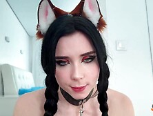 Hot Serf in Fox Ears Compliantly Brings the Dominant to 2 Cums POV