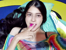 Wild Colombian teen Yulieth Gomez plays with her luxurious tits and pussy