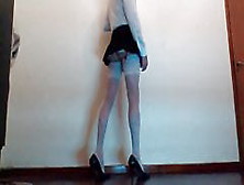 Crossdresser With Sister's Office Clothes