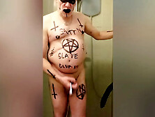 Enema Satan slave Gerard takes a enema